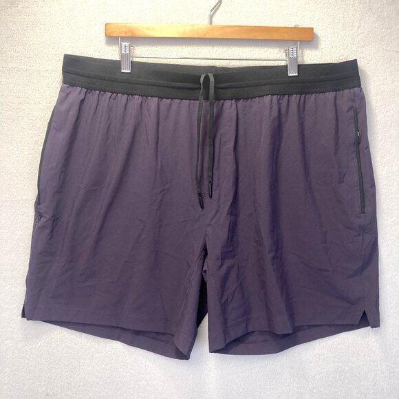 Rhone Mako Tech Athletic Shorts Mens 2XL Purple Zip Pockets Stretch 100926 XXL - Picture 1 of 16